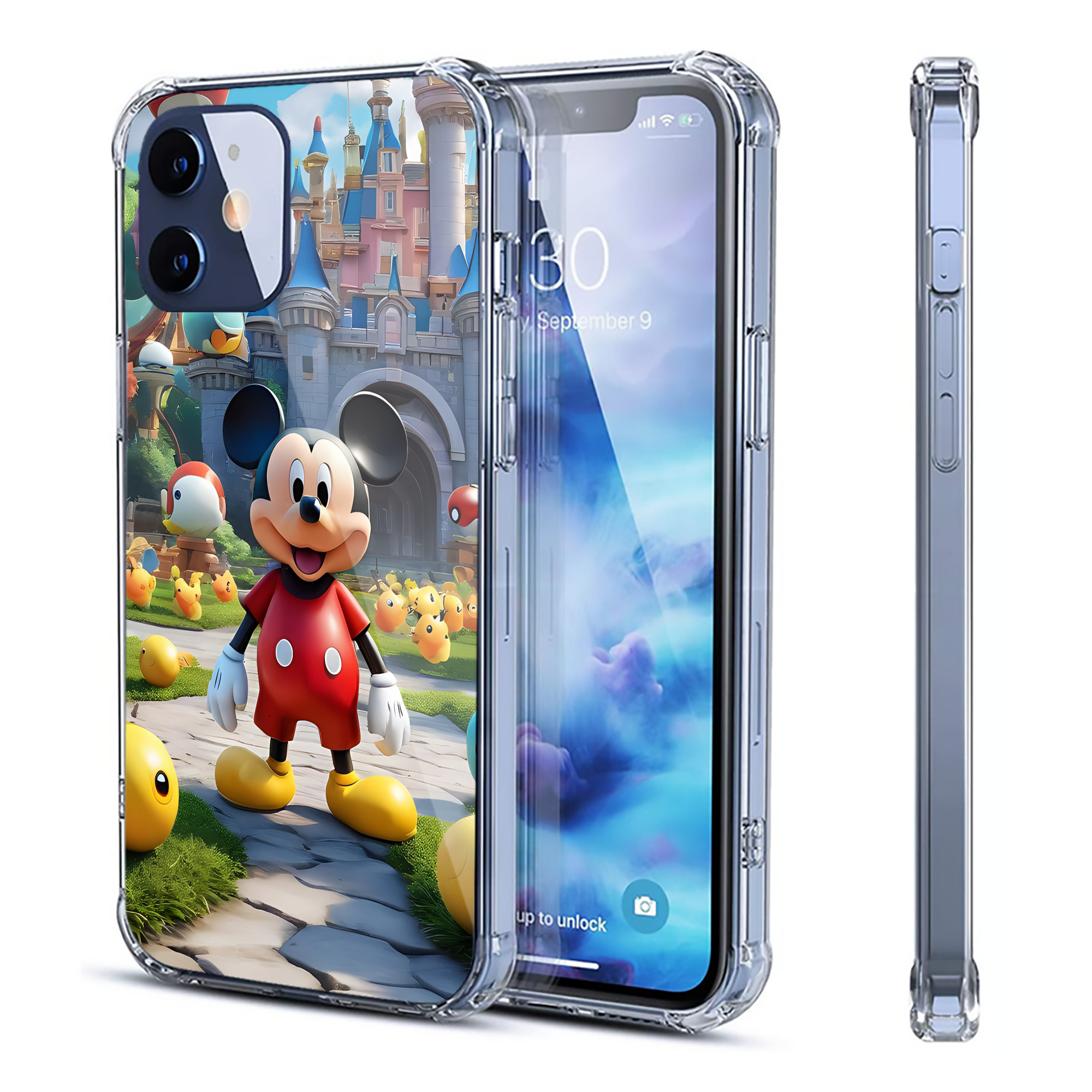 （画像用） ミッキーマウス Mickey Mouse 【iPhone 12シリーズ対応】透明スマホケース（クリアソフトケース）